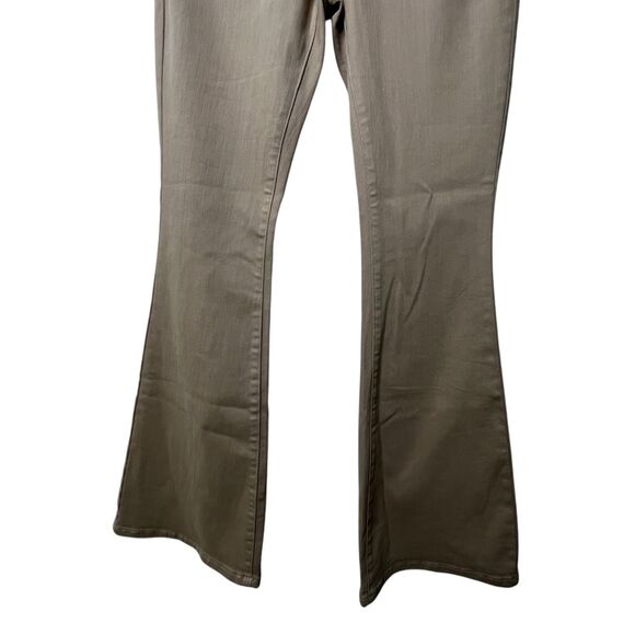 Judy Blue Garment Dyed Tummy Control Flare Jeans Sz 13/31 Khaki Tan Wide Leg - Picture 3 of 13